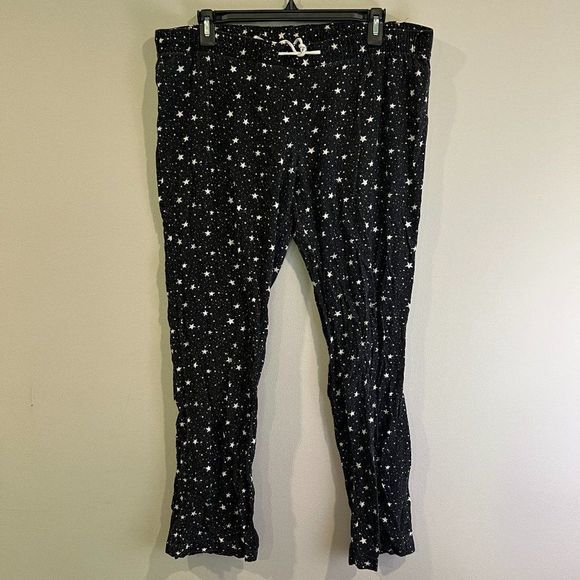 🌿4/$35🌿 OLD NAVY Black White Star Flannel Pyjama Pants (M) - Picture 2 of 7